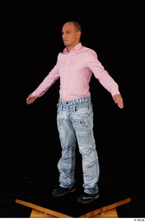 George Lee blue jeans pink shirt standing whole body 0010.jpg